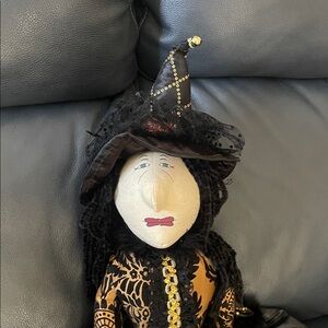 Black and Gold Witch Doll approximately 25” long